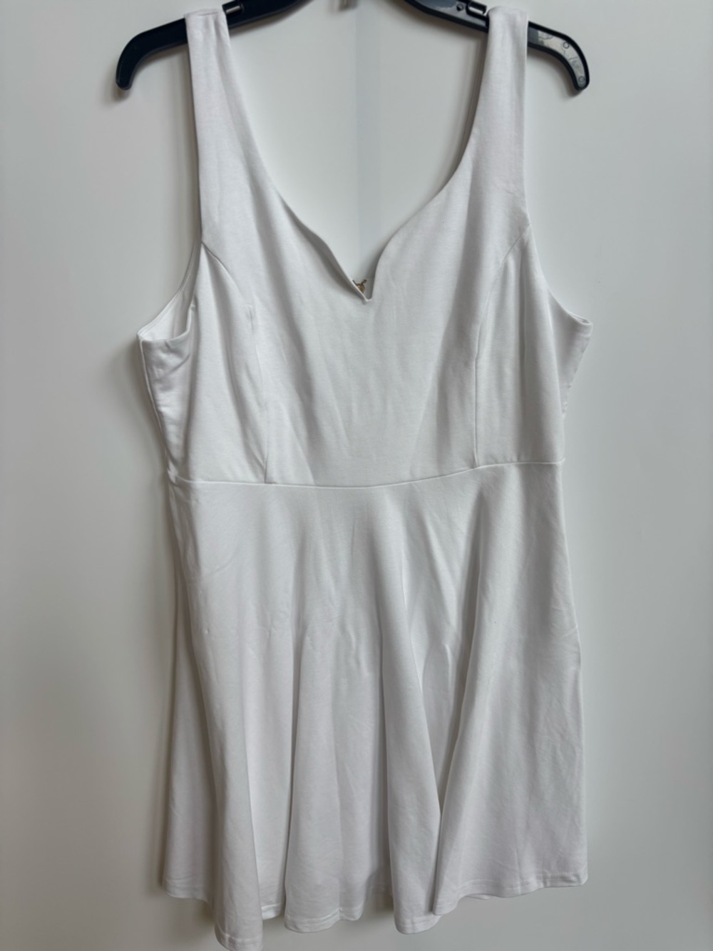 Laughido Women's White Mini Casual Dress, XL